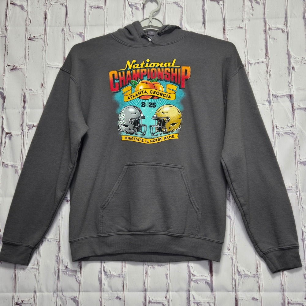 2025 National Championship Ohio State vs Notre Dame NCAA CFP Hoodie Mens Medium